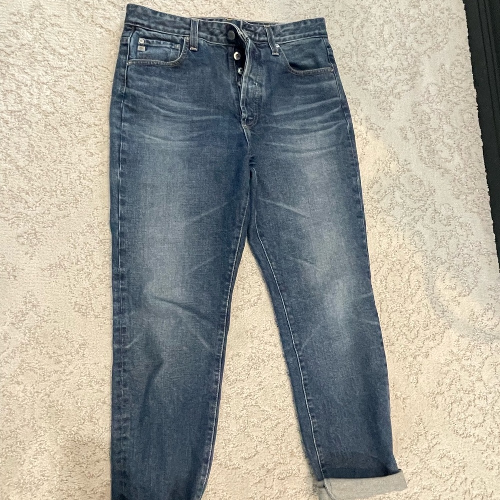 AG butterfly button mom jean